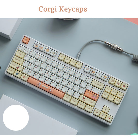 139pcs Corgi PBT Gaming Keycaps Set for 104/68/87/980