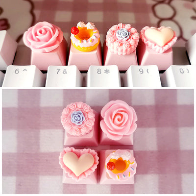 4Pcs Artisan Cute Dessert Keycaps Set